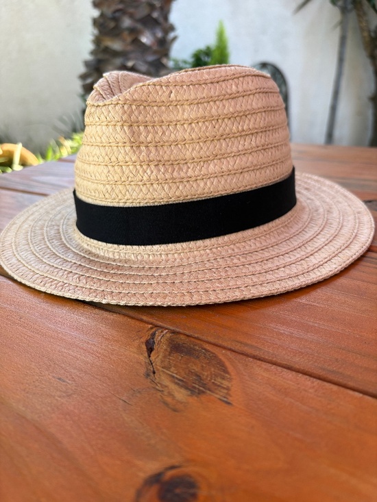 Madewell Accessories - NWT Madewell Packable Fedora Woven Hat Natural and Black Band Size M/L